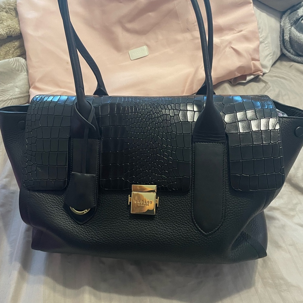 RADLEY LONDON Black Croc-Embossed Satchel